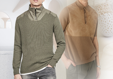 Mixed Materials -- The Splicing Craft Trend for Men's Knitwear