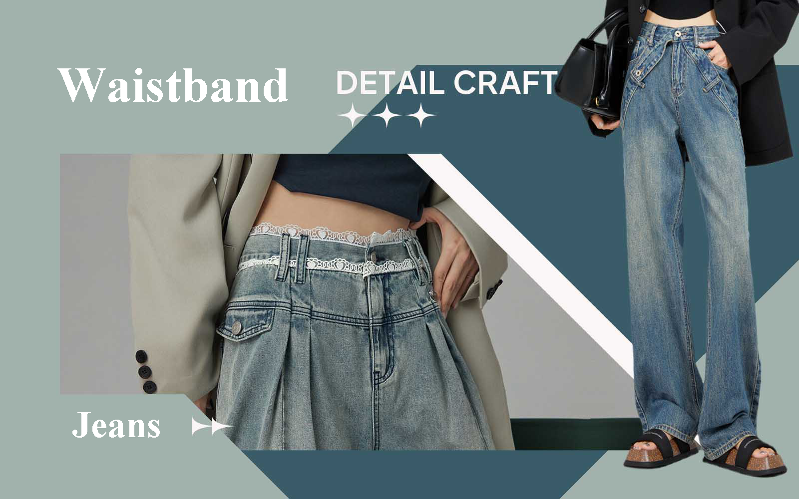 Deconstructed Waistband -- The Detail & Craft Trend for Jeans