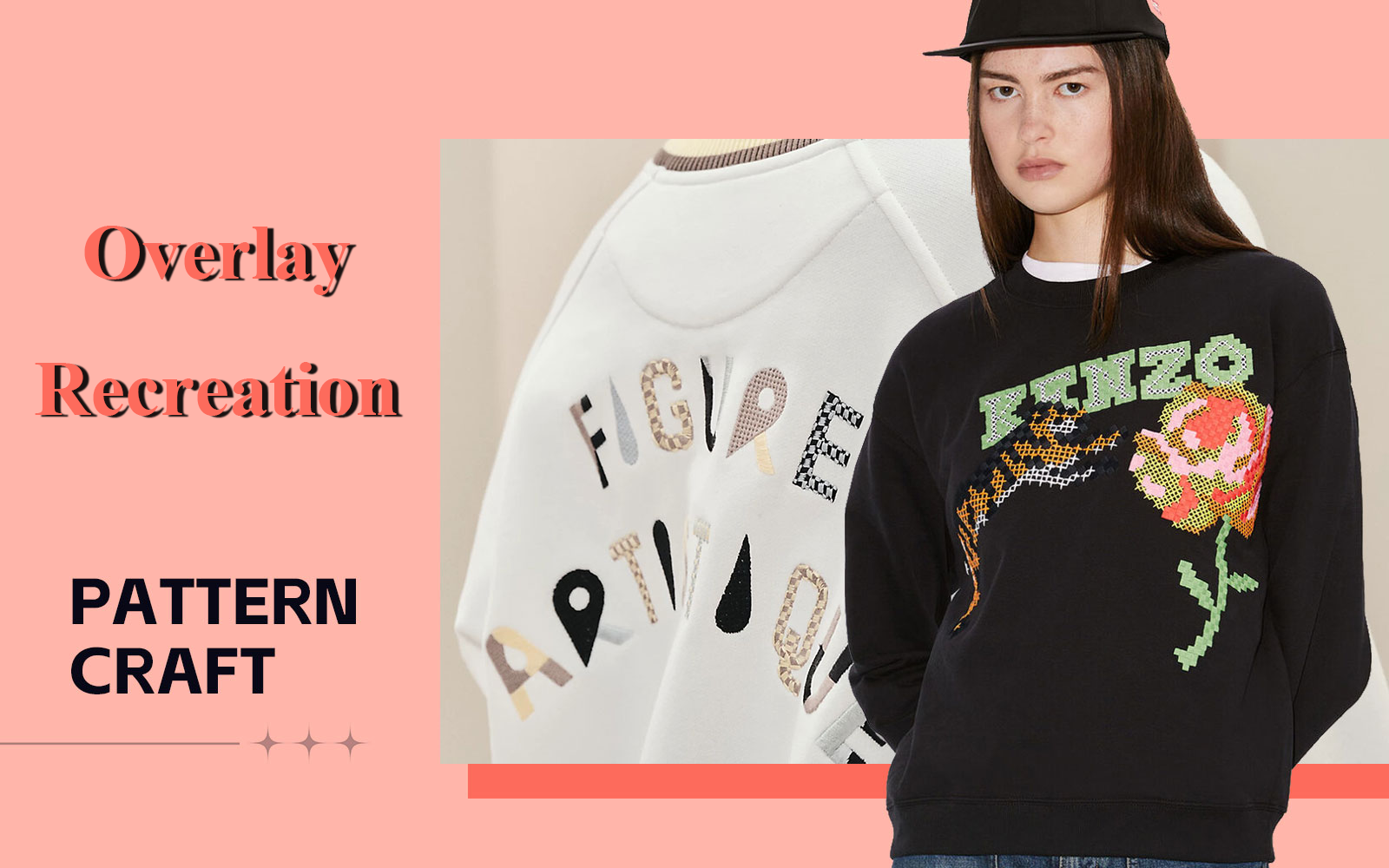 Overlay Recreation -- The Pattern Craft Trend for Women's Sweatshirt