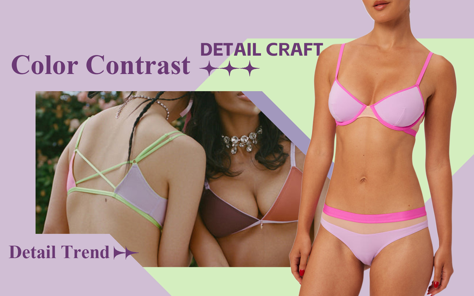 Color Contrast -- The Detail & Craft Trend for Women's Lingerie