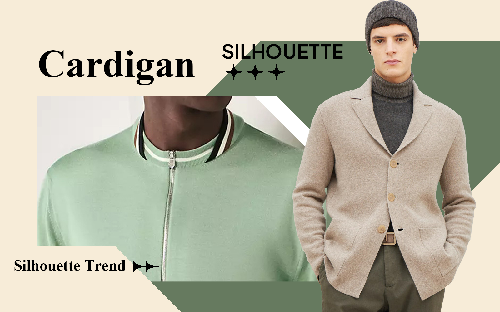 Cardigan -- 2025 Spring/Summer Silhouette Trend for Men's Knitwear